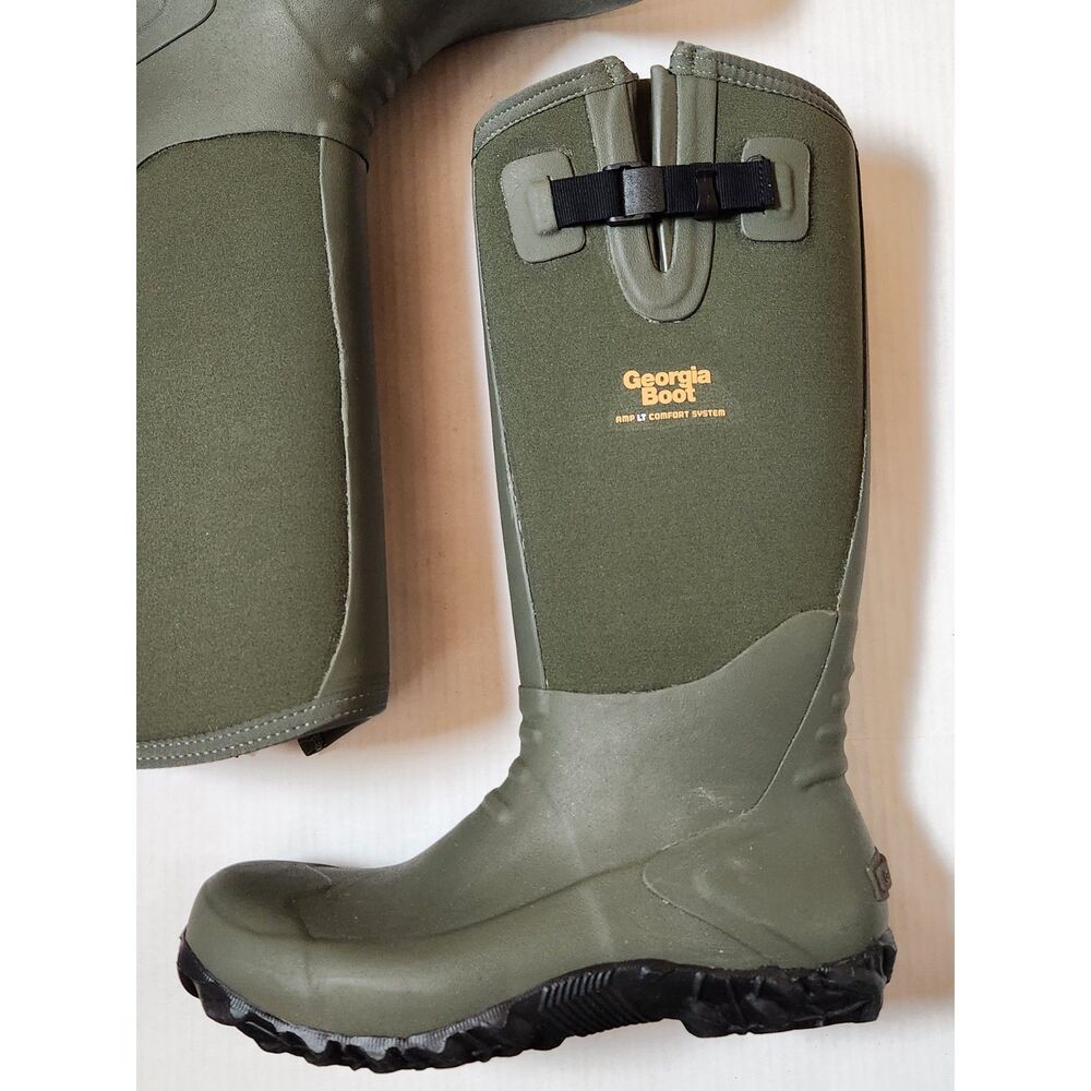 Georgia Boot Men’s 16" Rubber Boots GB00230 Green Waterproof Size 13M